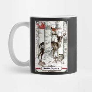 Cardinal Forest Solstice Holiday Greeting Mug